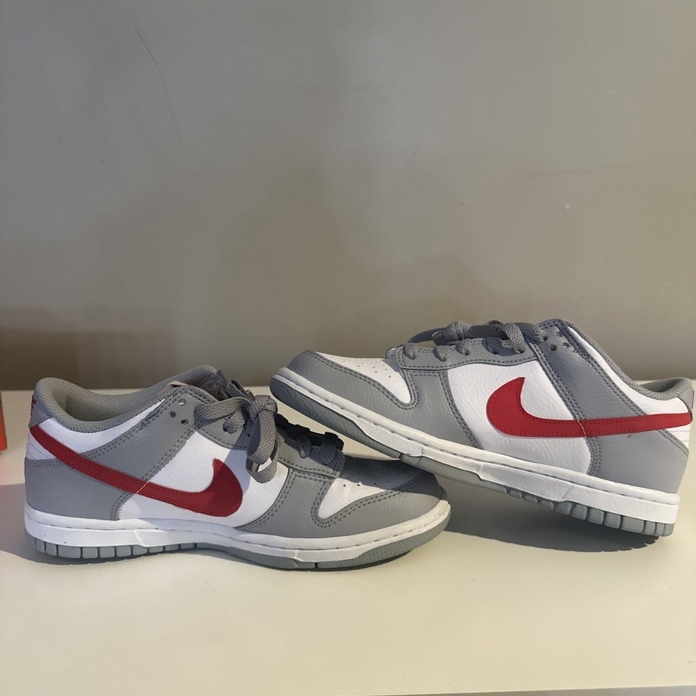 Size 4.5 - Nike Dunk Low GS Gray/Red/White