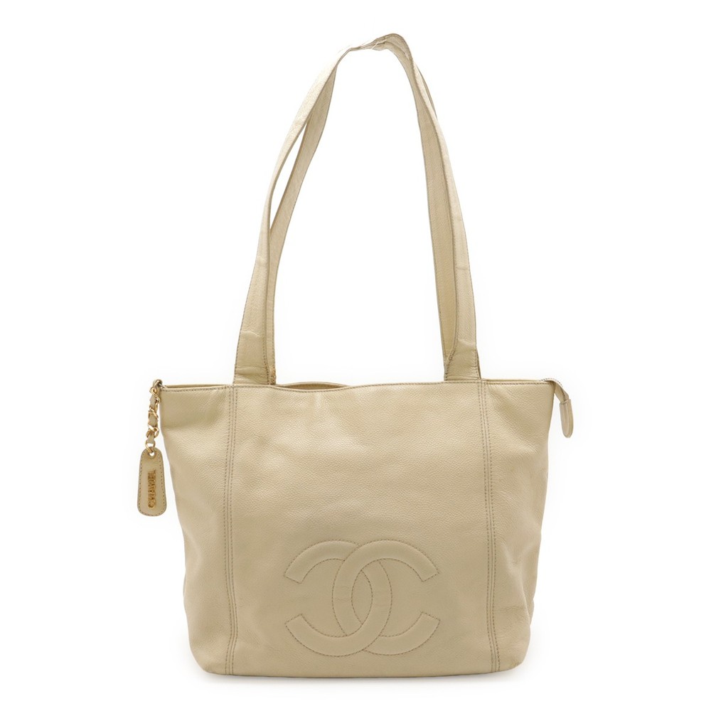 CHANEL Coco Mark Tote Bag Shoulder Semi Leather 670410