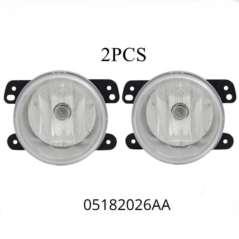 1Pair Fog Light With Bracket 05182026AA For Chrysler Dodge Jeep Wrangler 2011-17