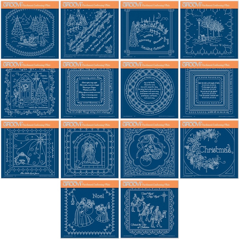 Clarity Stamps Groovi Parchment Embossing - Christmas Treasures A5 Plates