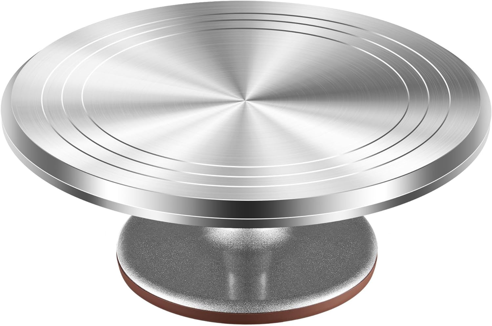 Aluminium Alloy Revolving Cake Stand 12 Inch Rotating Cake Turntable for Cake, C