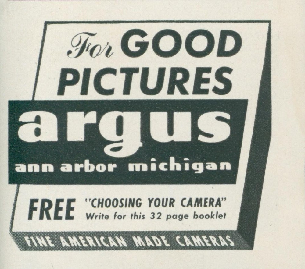 1941 Argus Cameras Fine American Made For Good Pictures Vtg Print Ad L37