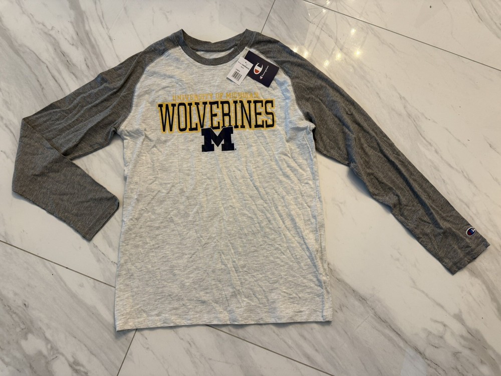NWT New Michigan Wolverines Long Sleeve Shirt - Adult Medium Champion