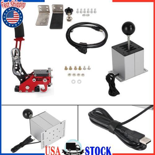 USB Handbrake with Clamp and 7+R H Shifter for Logitech G920 G29 Steering Wheel