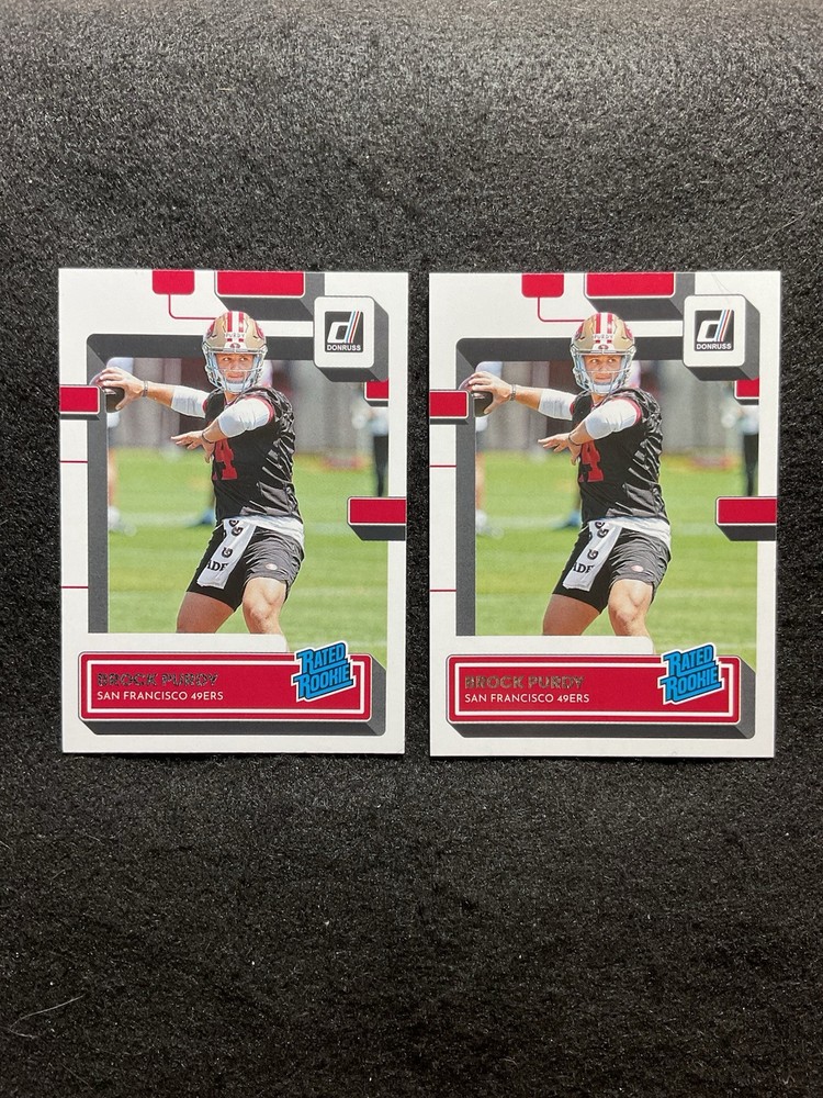 Brock Purdy Rookie Card Lot (2) - 2022 Panini Donruss Football RC #374 - San Francisco 49ers Collectible
