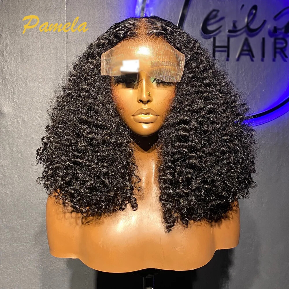 Brazilian 9x6 5x5 Curly Glueless Human Hair Wig with Transparent Lace