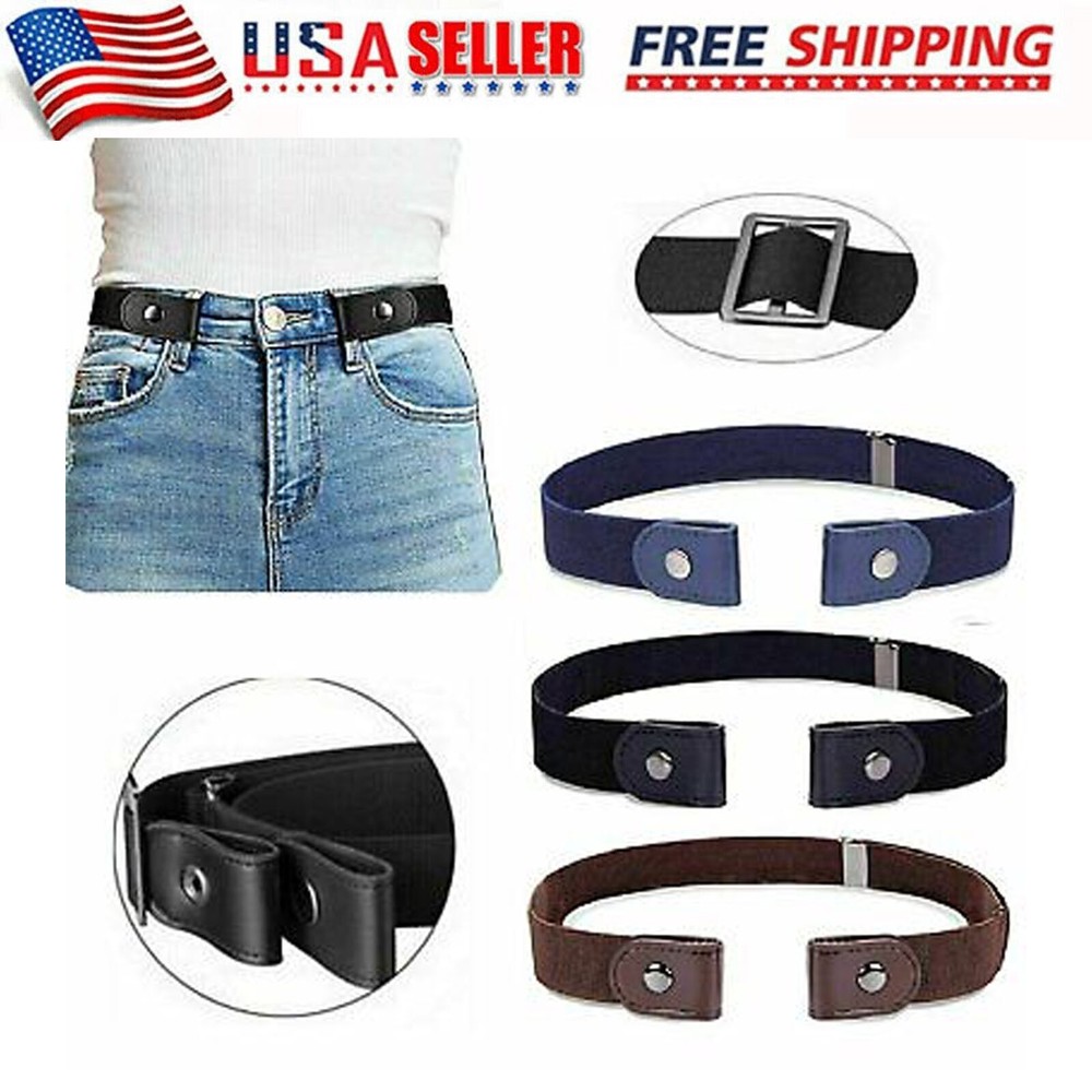 Men Women Buckle-free Elastic Invisible Waist Belt for Jeans No Bulge Hassle