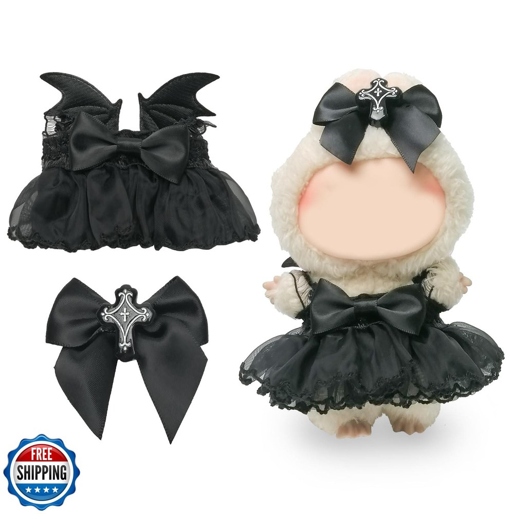 Labubu Doll Black Lace Dress Outfit Set - Fits Labubu Figures
