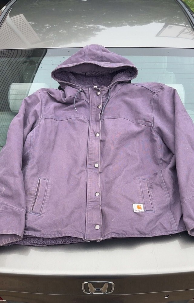 Vintage USA Carhartt RN 14806 Purple Jacket Carhartt Outdoor Life Collab