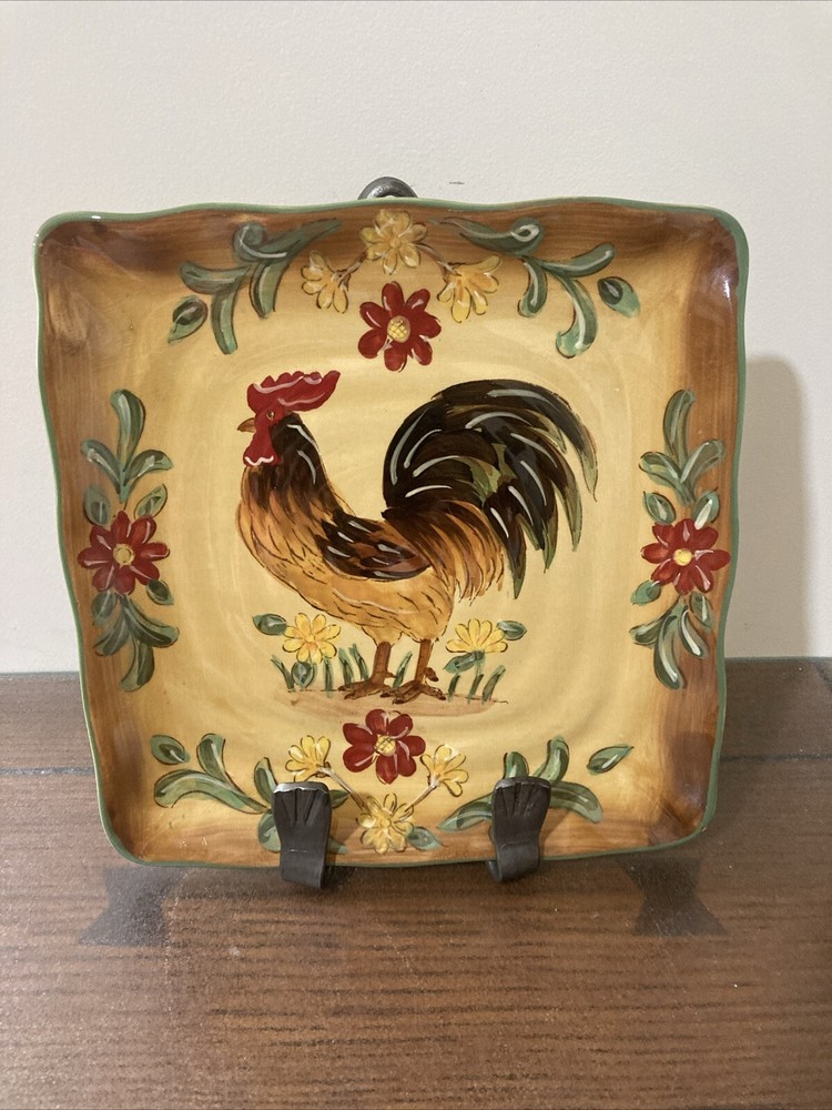 Maxcera HONEY ROOSTER -  Square Salad Plate