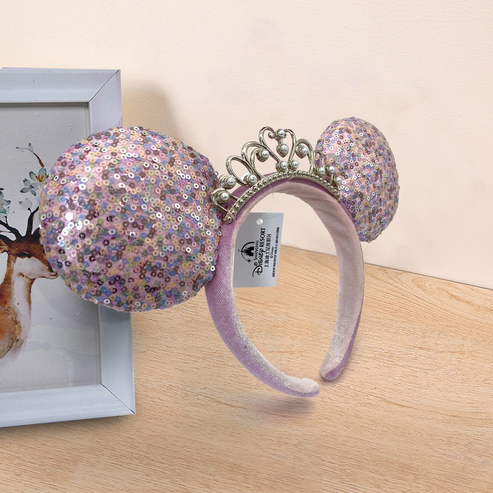 Minnie Mouse Pink Princess Crown Ears Headband Disneyland 2022