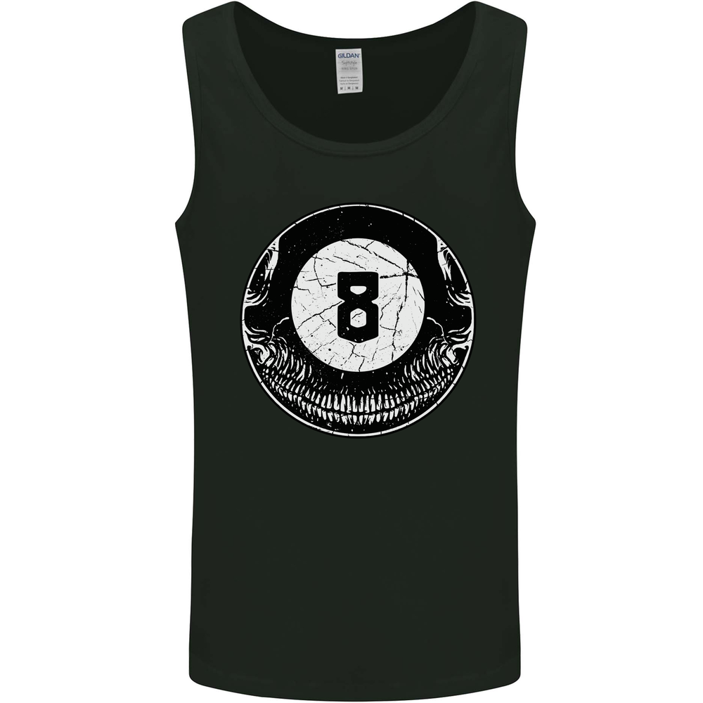 8-Ball Skull Pool Player 9-Ball Mens Vest Tank Top