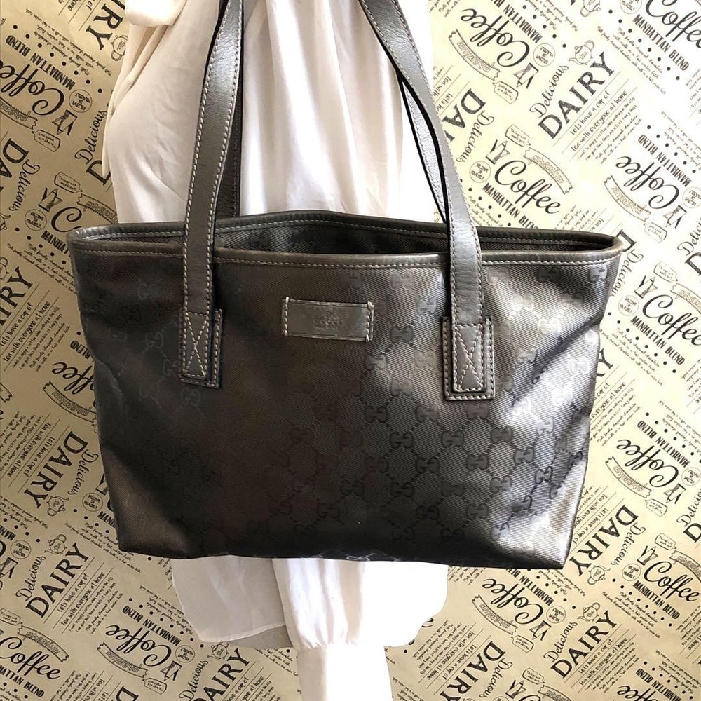 Gucci Imprime Hand Tote Bag Gg Logo Plate Fp20