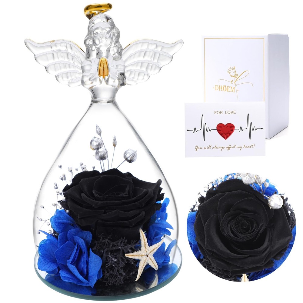 Angel Preserved Rose Valentines Day Gifts for Her,Forever Flowers in Glass An...