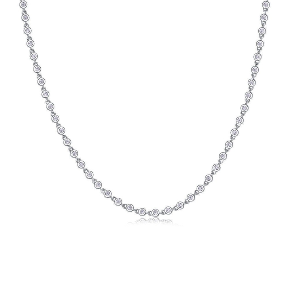 2mm D Color VVS1 Moissanite Women Tennis Chain Necklace S925 Silver Pass Tester