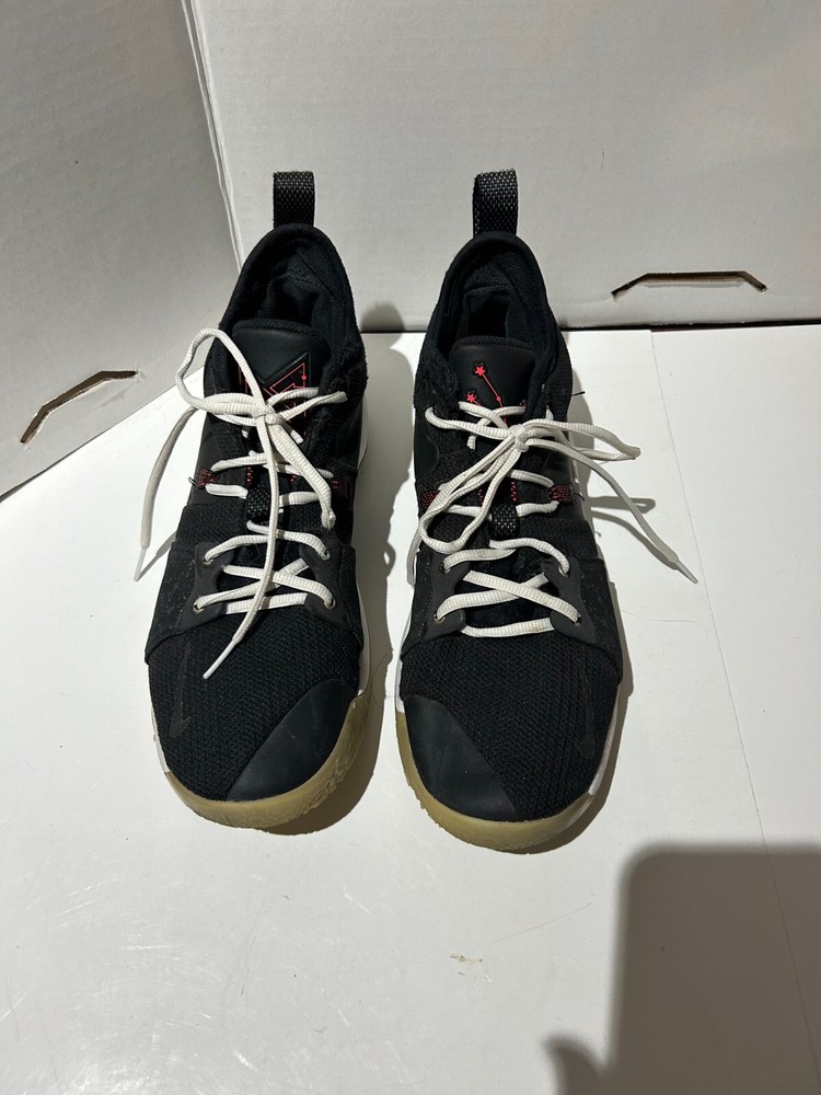 NIKE Air Zoom Paul George PG 2 TAURUS Black Solar Red Basketball Shoes Sz 13