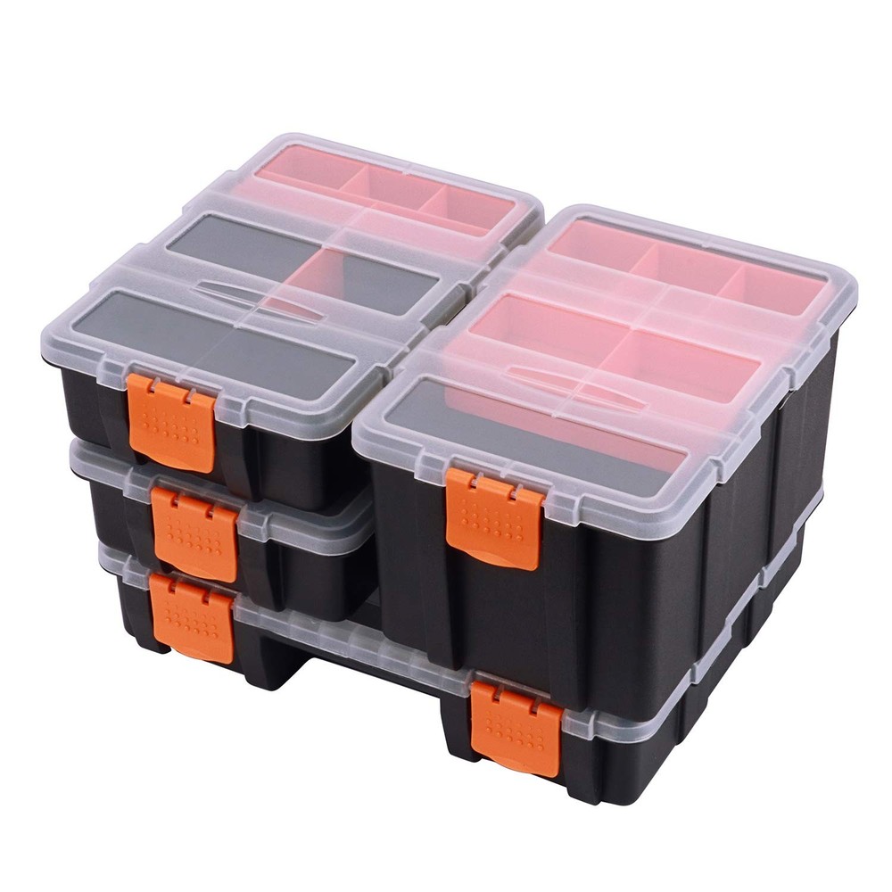 4-Piece Hardware & Small Parts Organizer Set with Compartments