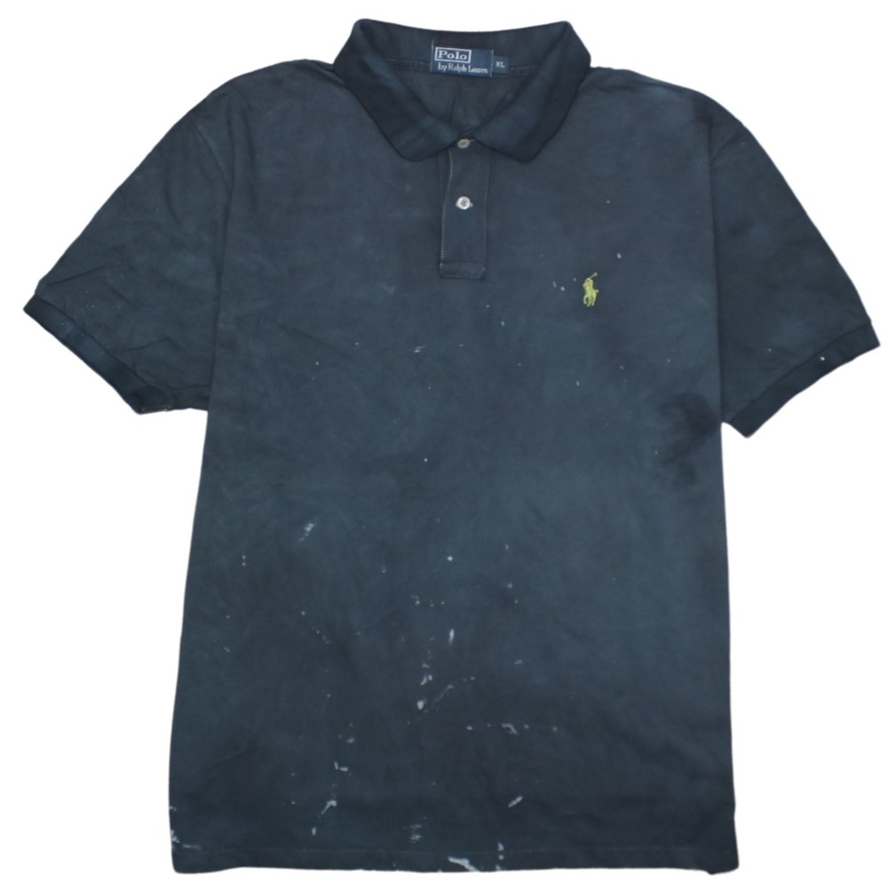 Polo Ralph Lauren Mens Polo Shirt Black Pique Embroidered Pony Logo Classic XL