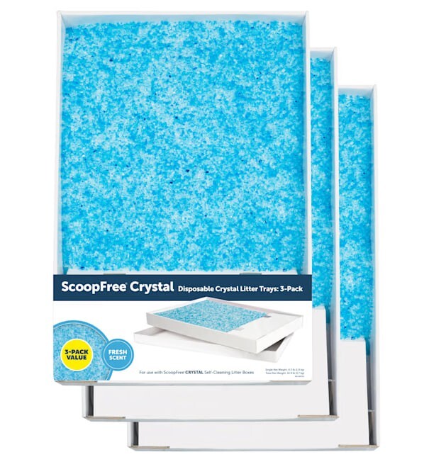 PetSafe ScoopFree Crystal Disposable Cat Litter Trays, Fresh Scent, 3-Pack