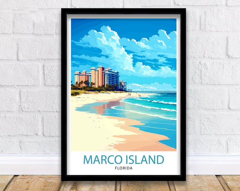 Marco Island Florida Travel Print Marco Island Wall Art Marco Island Poster