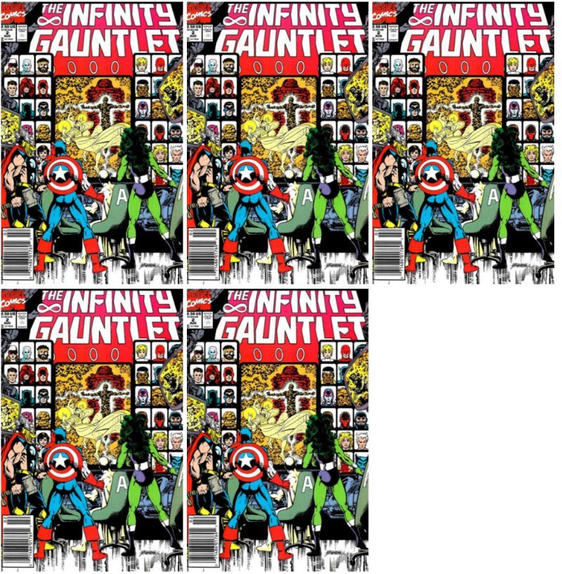 The Infinity Gauntlet #2 Newsstand Cover (1991) Marvel Comics - 5 Comics