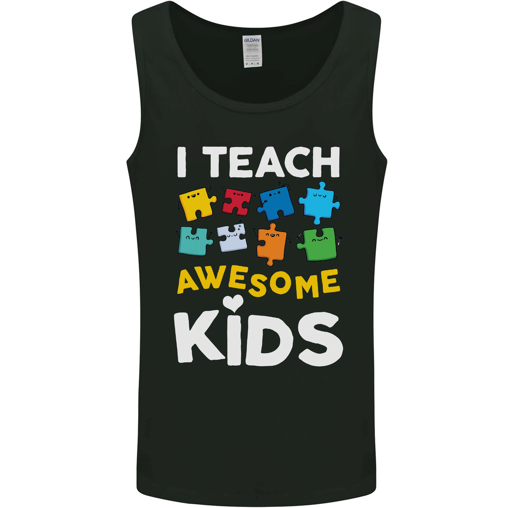 Funny Teacher Vest Tank Top - I Teach Awesome Kids Design