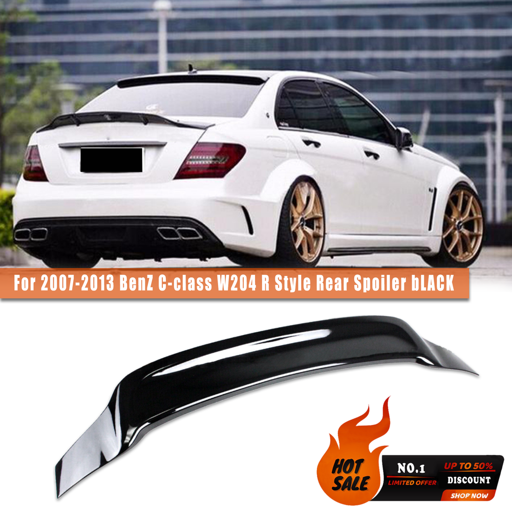 FOR 07-13 MERCEDES C-class W204 RT-STYLE GLOSS BLACK TRUNK SPOILER