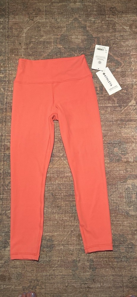 Athleta Transcend 7/8 Tight Legging Women Large Coral Hot Pink 798638 NWT
