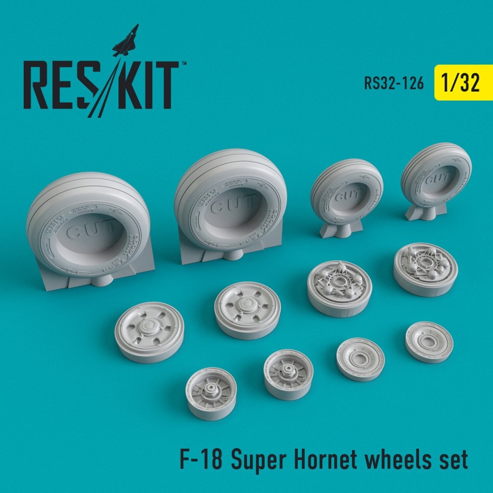 1:32 ResKit RS32-0126 F/A-18 Super Hornet Wheels for Plastic Model Kit
