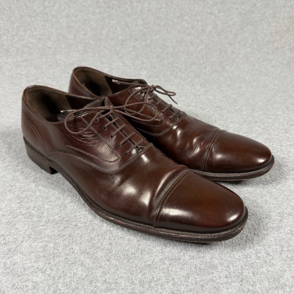 Ferragamo brown leather lace up Oxford dress shoes men’s size 11 B