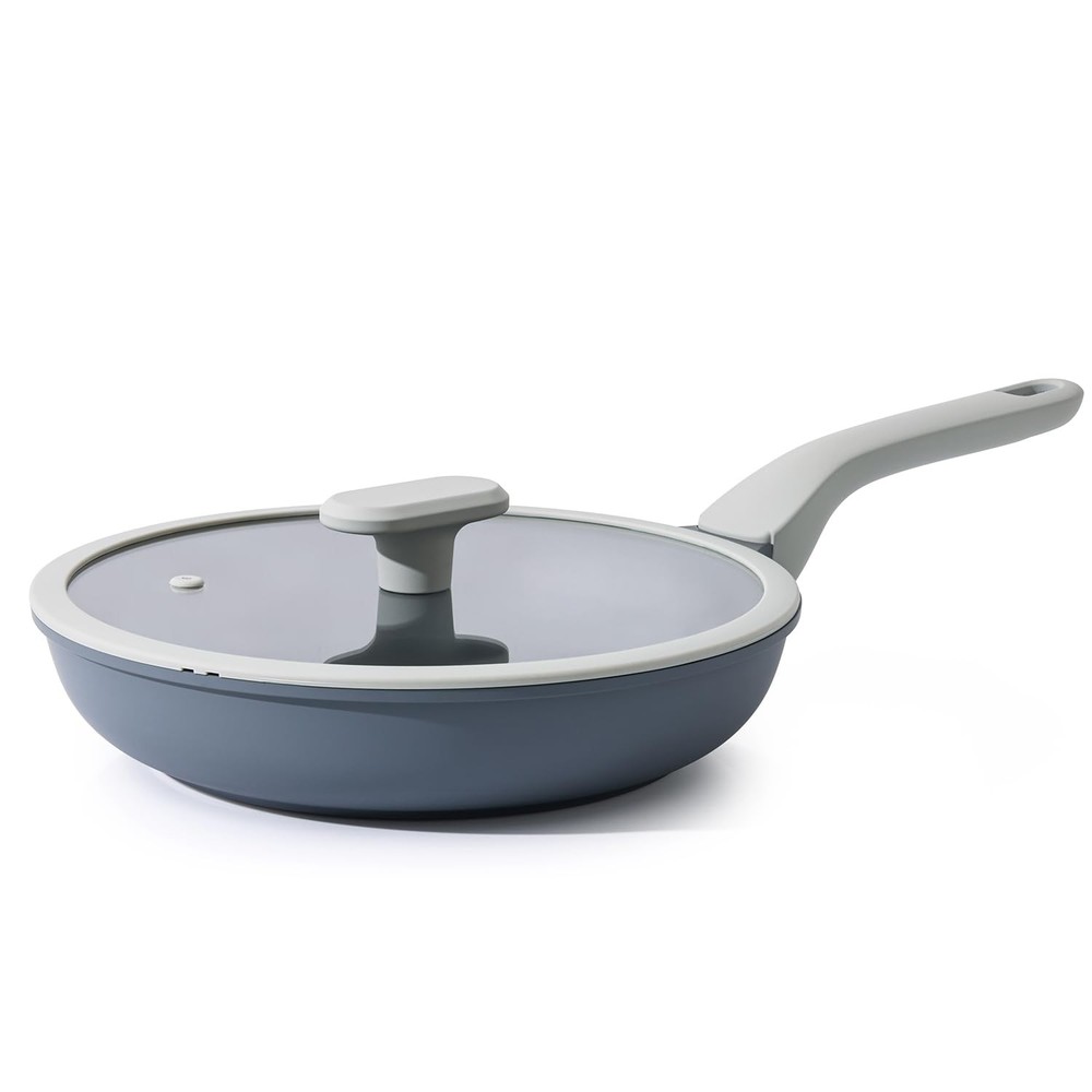 Nonstick Ceramic Frying Pan with Lid – Healthy Non-Toxic Skillet for Eggs & Omelets