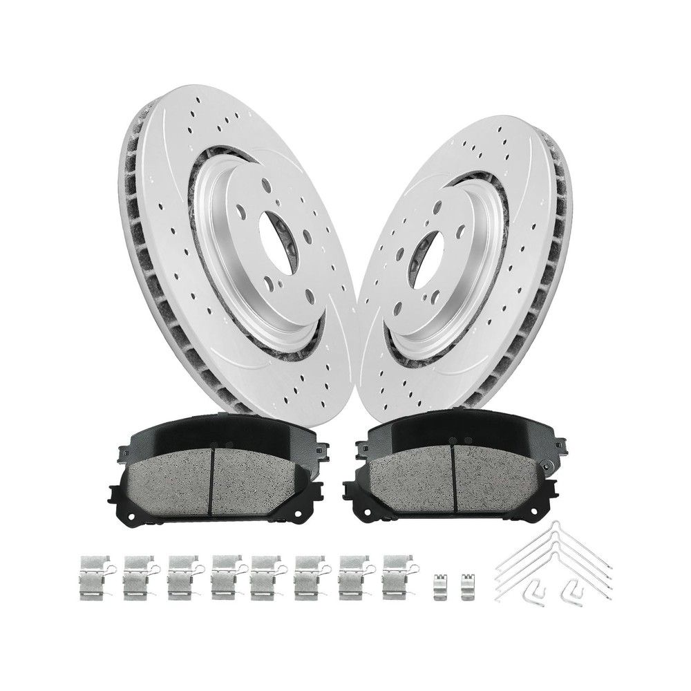 Anpulsero Front Brake Pads and Rotors Kit Compatible with 2011-2020 Toyota Si...