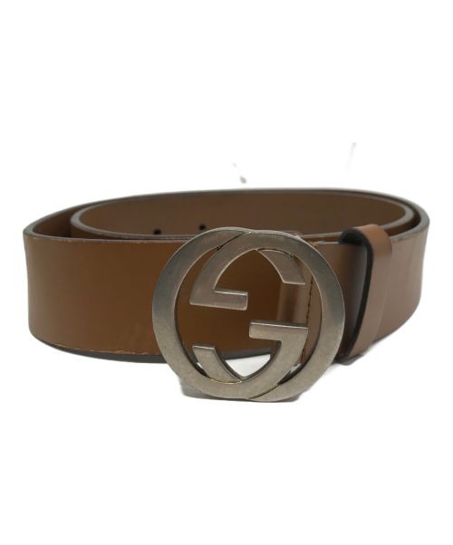 Gucci Interlocking G Leather Belt Unisex Black Size 36/90 Used