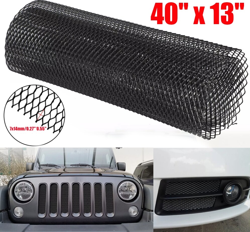 Aluminum Mesh Grill Cover Car Bumper Fender Hood Vent Grille Net Universal Black