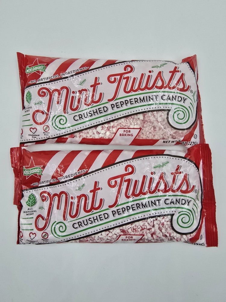 Atkinson's Mint Twists Crushed Peppermint Candy 8 Oz Exp 09/26 - Lot of 2