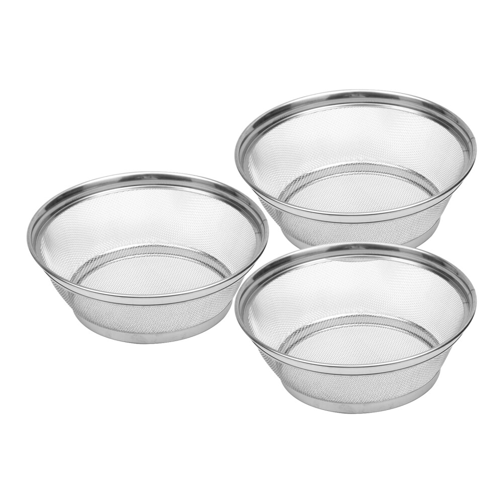 3 Stainless Steel Multipurpose Drain Baskets for Pasta and Basin