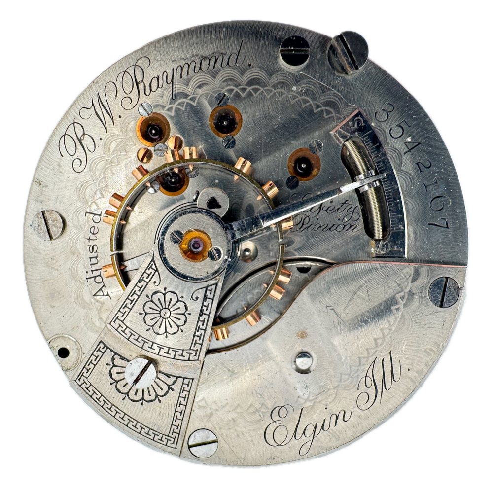 Antique 18s Elgin B.W. Raymond 15j Hunter Pocket Watch Movement 27 Running
