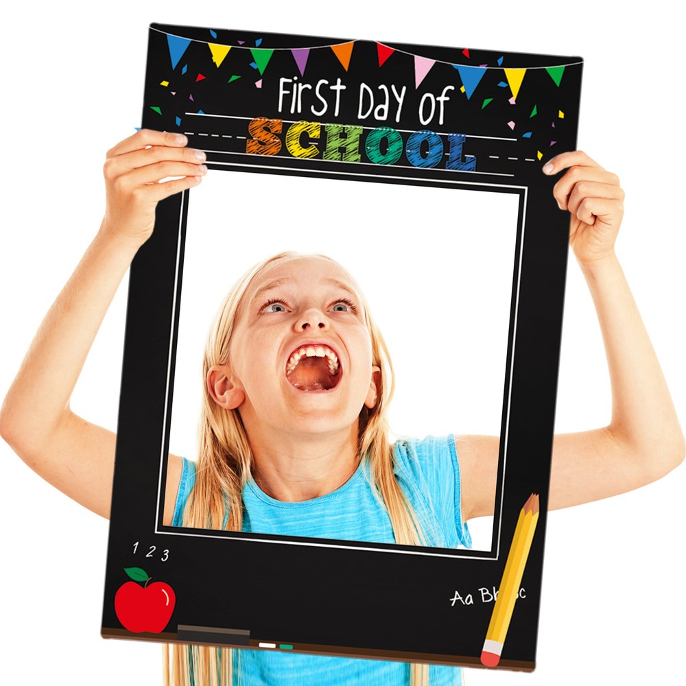 First Day Of School Chalk Board, Personalised With Name Kids Paper Photo Frame