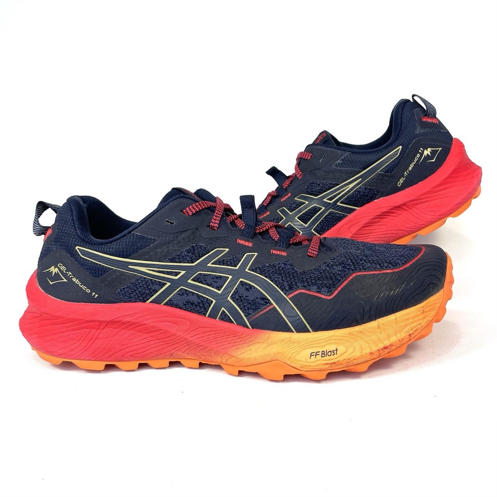 Asics Gel-Trabuco Trail Running Shoes Mens 10.5 Indigo Blue Electric Red