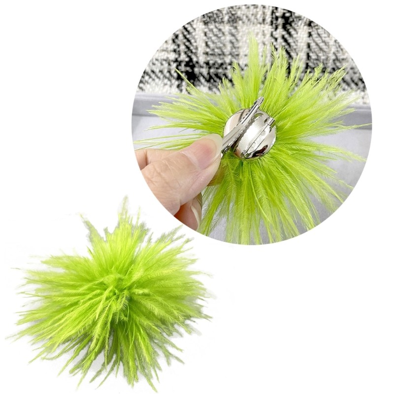 Ostrich Feather Brooch Scarf Clip Feather Brooches Lapel Pins Dress Accessories