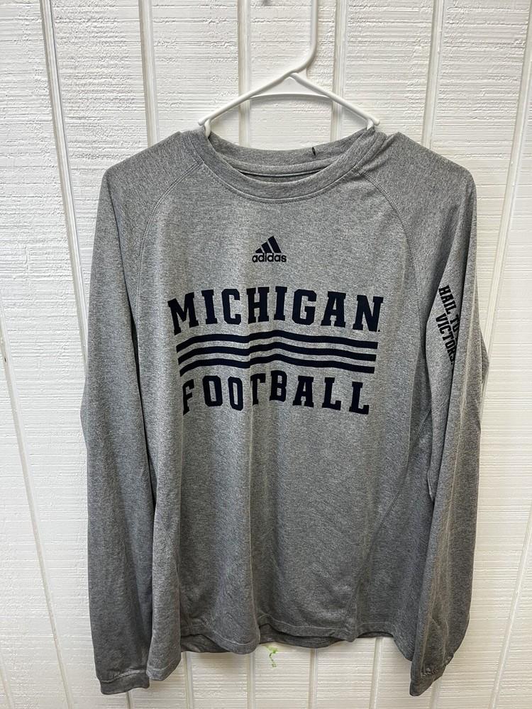 Adidas Michigan Wolverines Football Shirt Adult Small Long Sleeve Mens