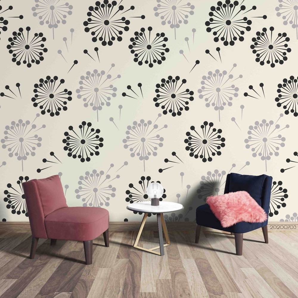 3D Dandelion Seed Abstract Pattern Wall Murals Wallpaper Murals Wall Sticker 3