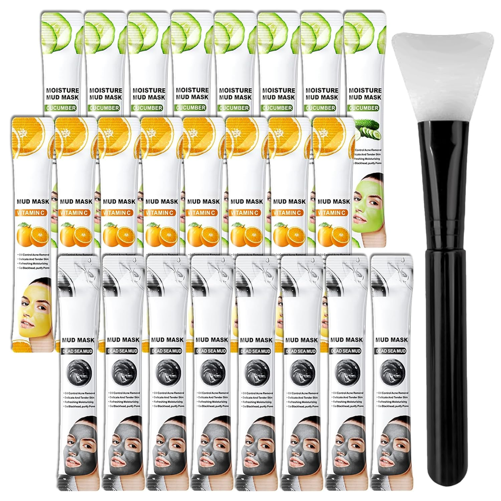 24PCS Clay Mask Set for Hydration Deep Cleansing Oil Control Travel Skincare