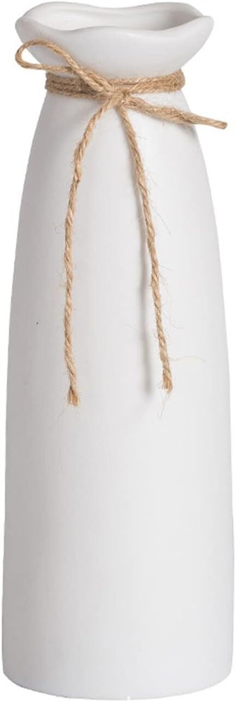 White Ceramic Vase-Flower Vase Dried Flower for Modern Home 8.2'' H