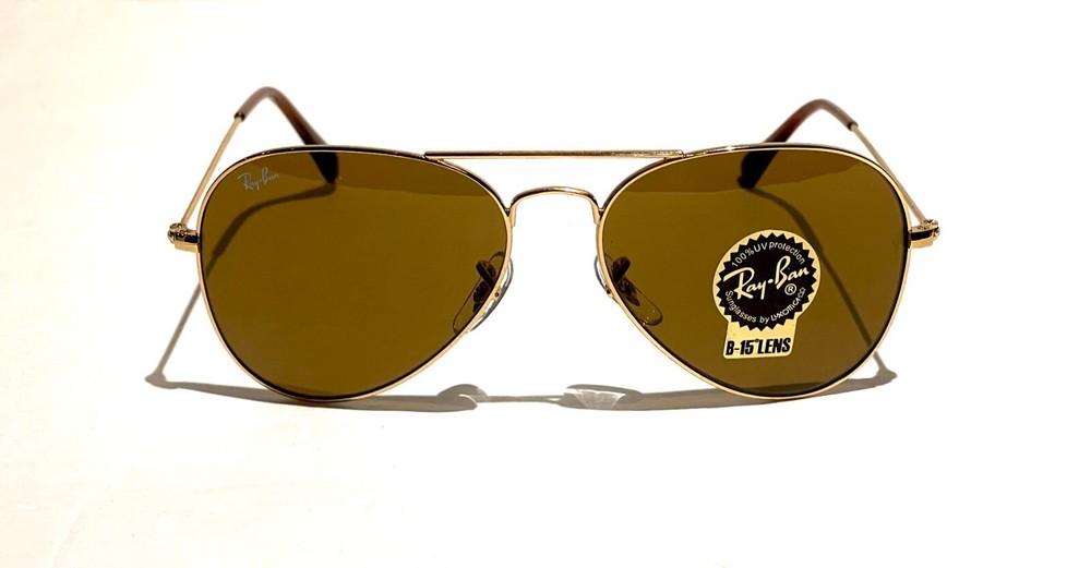Ray-Ban Aviator RB3025 001/33 Classic Brown B-15 Lens with Gold Frame 55mm