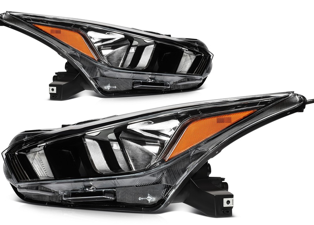For Nissan For Versa S SV 2020-2022 Black Housing LH + RH Headlights Assembly