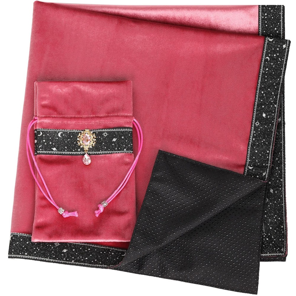 Tarot Card Bag with Star River Lace Divination Tablecloth Thickened Velvet Back