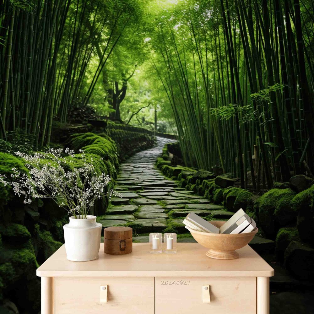 3D Bamboo Forest Path Landscape Wall Murals Wallpaper Murals Wall Sticker
