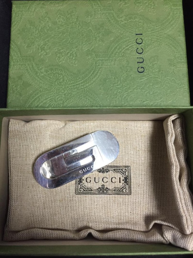 Gucci Sterling Silver G Logo Money Clip 2.5cm x 6cm