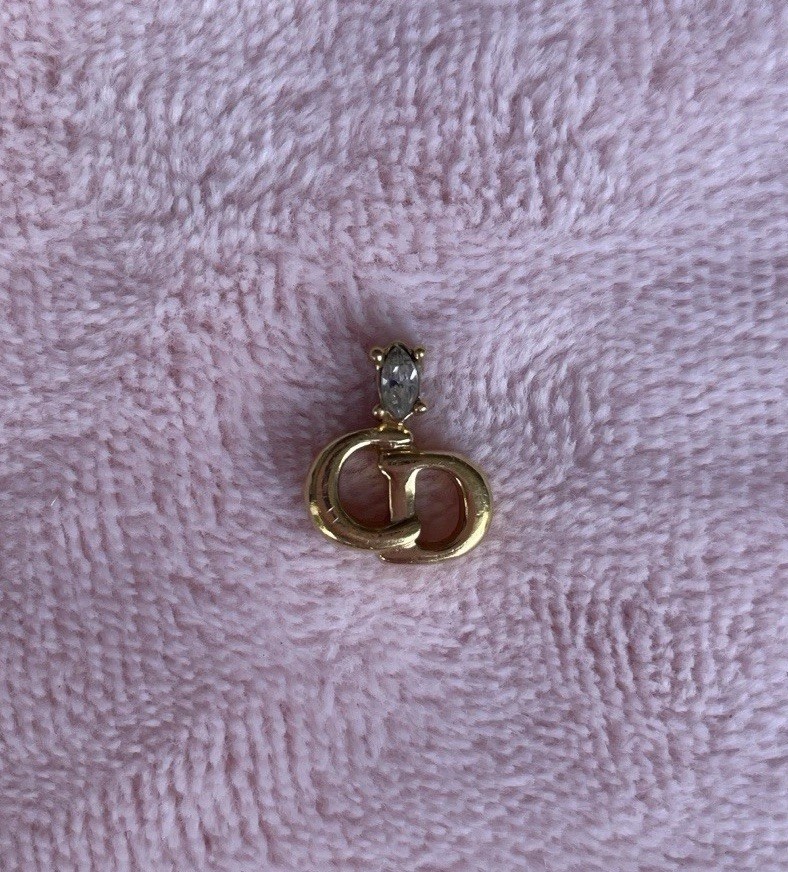 christian dior cd logo gold plated pendant